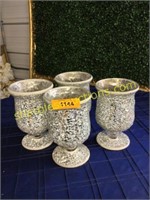 4 Mosaic Vases, 8"