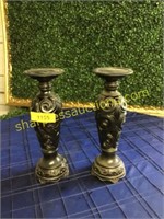 2 Tabletop candle holders, 12"