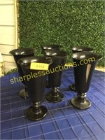 6 Black Vases. 11 "