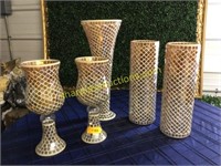Mosaic Tabletop Candleholders, Bid x 5