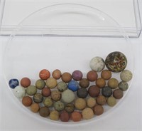 Marbles - Clay - Bennington -1 shooter - Vintage