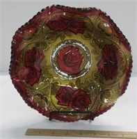 Goofus Glass bowl - worn - W 9"
