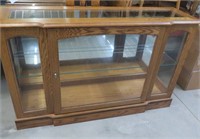 Display Cabinet- Wood & Glass - mirrored back-