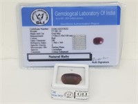 17.10ct Natural Oval Ruby Gemstone GLI Cert