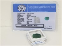12.35ct Natural Emerald Gemstone GLI Cert