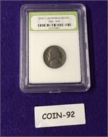 1040 JEFFERSON NICKLE SLABBED SEE PHOTO