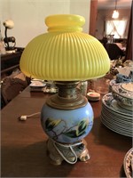 Vintage Hand-Painted Hurricane Lamp