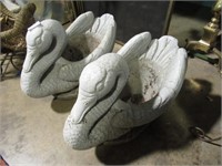 PAIR OF STONE SWANS  22 LONG X 16" TALL