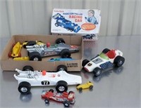 Box of race cars including radio controlled