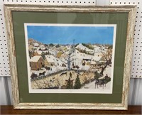 Signed Will Moses print “Cows in the Corn” approx