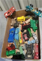 Box of interesting little toys - train, cars,