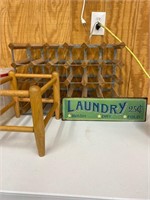 Wine holder, laundry sign, stool frame