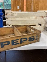 Pepsi crate and wooden slat crate
