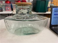 Large glass boat with cork lid
