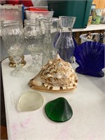 Redneck wine glasses, glassware, seashells