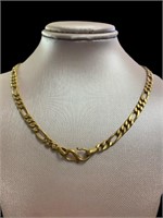 22kt Gold Vintage 22" Figaro Necklace *Rare/Heavy