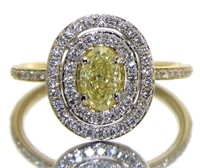 14kt Gold 1.06 ct Oval Yellow Diamond Ring