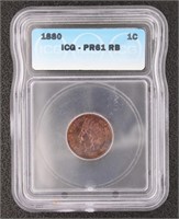 1880 PR61 RB Indian Head Copper Cent Proof