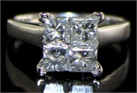 14kt Gold Princess Quad Cut 2.00 ct Diamond Ring