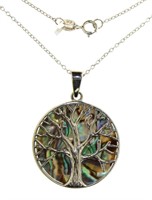 Beautiful XL Tree of Life Abalone Necklace