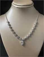 Stunning White Sapphire Designer Evening Necklace