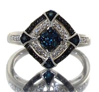Quality Fancy Blue & White Diamond Ring