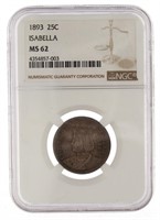 1893 MS62 Isabella Silver Commem. Quarter *RARE