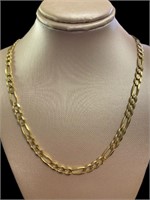 14kt Gold 19.5" Italian Figaro Link Necklace *NICE
