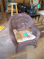 brown wicker chair