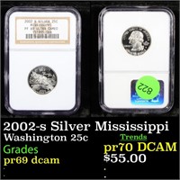 2002-s Silver Mississippi Washington 25c Graded pr