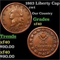 1863 Liberty Cap cwt Grades xf