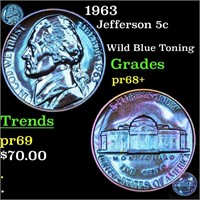 1963 Jefferson 5c Grades GEM++ Proof