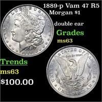 1889-p Vam 47 R5 Morgan $1 Grades Select Unc