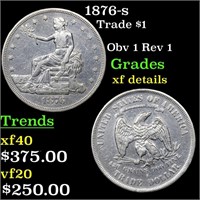 1876-s Trade $1 Grades xf details