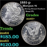 1881-p Morgan $1 Grades Select+ Unc