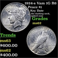 1924-s Vam 1G R6 Peace $1 Grades Select Unc