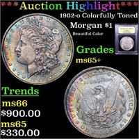 *Highlight* 1902-o Colorfully Toned Morgan $1 Grad