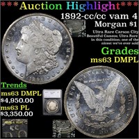 *Highlight* 1892-cc /cc vam 4 Morgan $1 Graded ms6