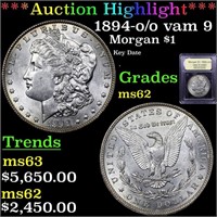 *Highlight* 1894-o /o vam 9 Morgan $1 Graded Selec