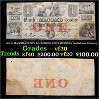 1858 $1 MACOMB COUNTY, Mt.CLEMENS, STATE MICHIGAN