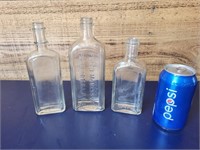 Lot of (3) Old Glass Bottles