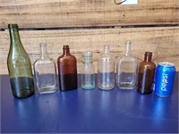 Lot of (7) Old Glass Bottles
