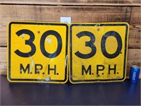 Lot of (2) Old Speed Limit Signs