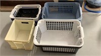 Lot of Plastic Laundry Baskets