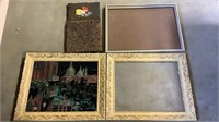 Lot of Picture Frames, Cork Board, & Painting