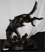 FREDERIC REMINGTON BRONZE SCULPTURE W/MARBLE BASE