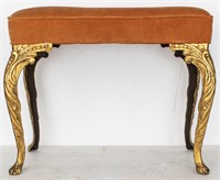 Louis XV Style Gilt Iron Ottoman / Bench