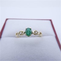 Emerald & Diamond Ring-New