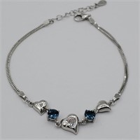 Blue Topaz Heart Bracelt-New