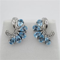 Blue Topaz Earrings-New